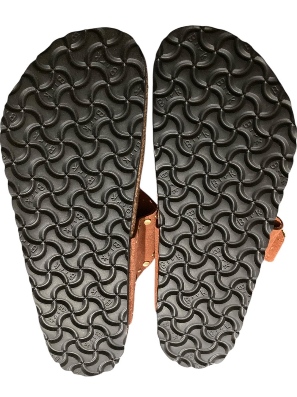Birkenstock Gizeh Rivet Studded Thong Sandals In Dark Rust Size 42 - Picture 9 of 13